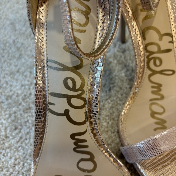 Sam Edelman Arielle Pink Sparkly Strappy Heel Pump Sexy Formal Dressy Metallic - Picture 9 of 10